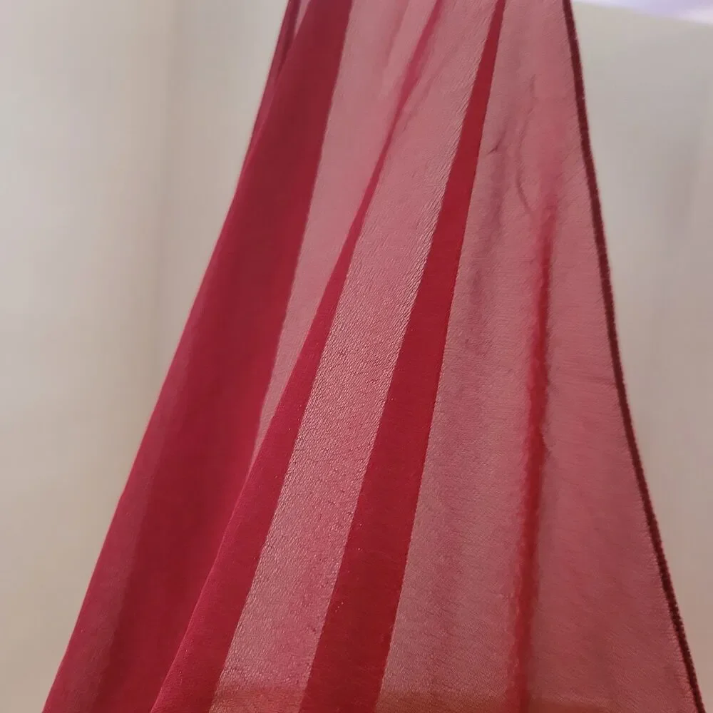 Sheer Window Scarf, set of 2, 112 x 29 inches Cranberry Red Burgundy Sparkle